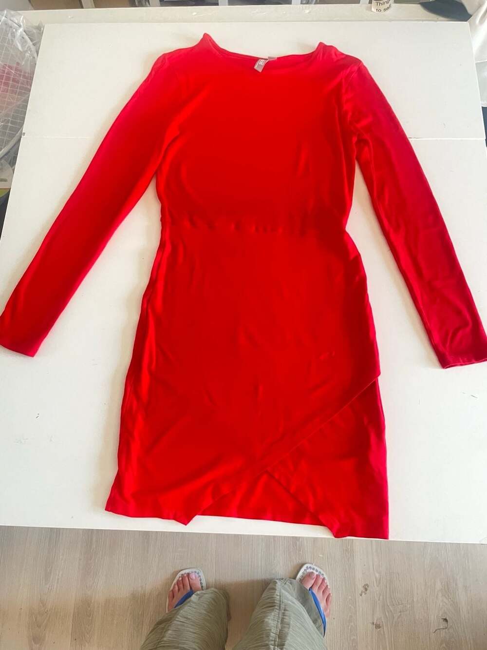 ASOS Women's Red Long Sleeve Wrap-Front Mini Dress